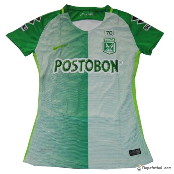 Camiseta Atlético Nacional Replica Primera Ropa Mujer 2017/18 Verde